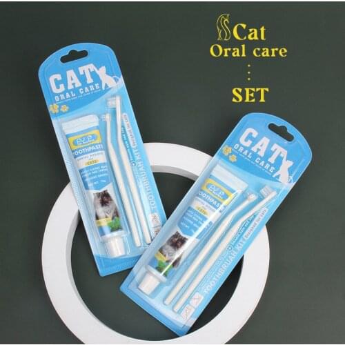 Cat accessories Cat supplies Pet toothbrush and toothpaste set to remove bad breath cat small toothbrush
