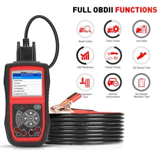 Autel AL539B OBD2 Scanner Code Reader Battery Tester Avometer for 12 Volts Diagnostic Tool Electrical Tester built-in speaker