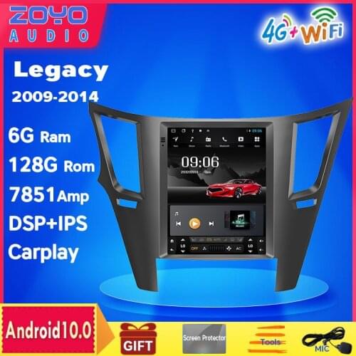 Android 9.0 os 10.4 inch vertical screen car gps radio navigation for Subaru Outback Impreza Legacy 2009 2010 2011 2012 2013
