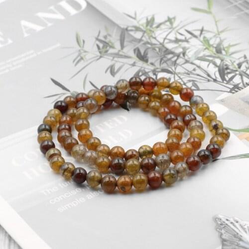 Bohemian Boho Bracelet Vintage Natural Stone Agates 3 Multi-layer Strand Handmade Wrap Elastic Rope Bracelets Charms 21" A978