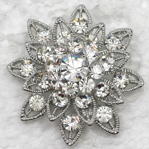 Flower Brooch Clear Rhinestone Bridal Wedding party Pin brooches C132 A