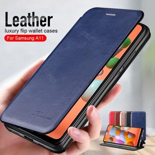 For Samsung A11 Case Leather Flip Magnetic Case For Samsung Galaxy A11 A 11 A115F wallet stand book phone cover coque fundas 6.4
