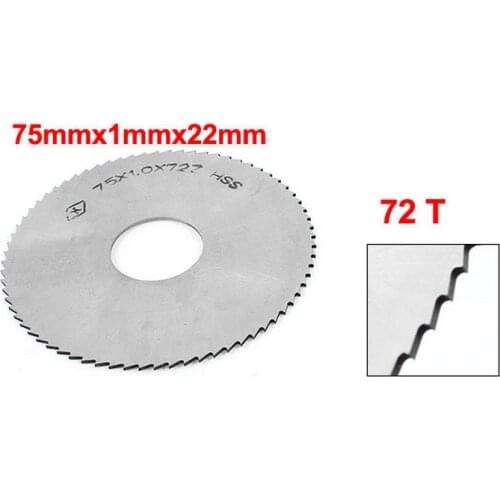 Silver Tone HSS 75mm Diameter 1mm Thickness 72 Teeth Circular Milling Cutter Saw 2PCS