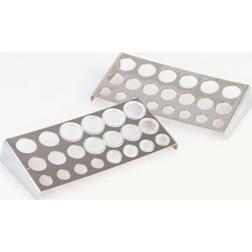 21 Holes Tattoo Pigment Holder Tattoo Pigment Ink Cap Cup Holder Stainless Steel Shelf Rack Stand Tip Supply Tattoo Accessories