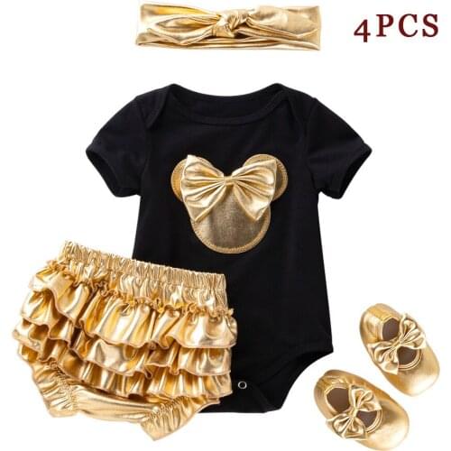 Babys four-piece Cartoon creeper suit Summer Overalls Baby Rompers For Baby Boys Girls Jumpsuit Costume Newborn Clothes