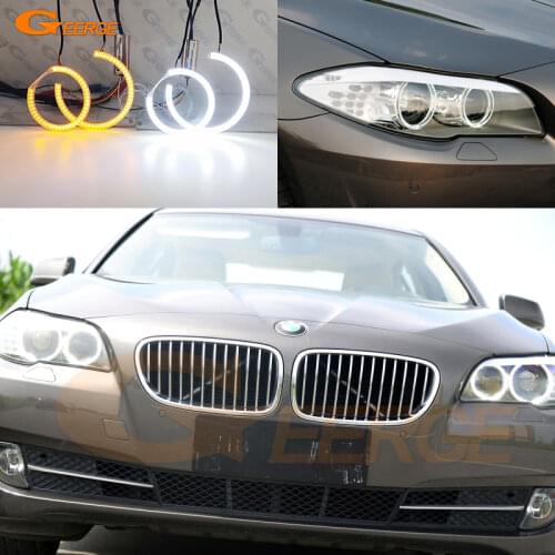 For BMW F10 F11 F18 520d 520i 523i 525d 528i 530d 530i 535d 535i M5 Ultra bright SMD LED Angel Eyes halo rings kit Car styling