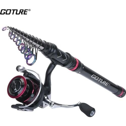 Goture Fishing Rod Reel Combo 1.8M-3.6M Telescopic Rod Carbon Spinning Reel 2000-4000 Series Carp Spinning Fishing Rod Reel kit