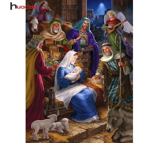 HUACAN Diamond Mosaic Religious For People 5D DIY Embroidery Diamond Painting "Religious Mother & Child" Full Square Home Deco