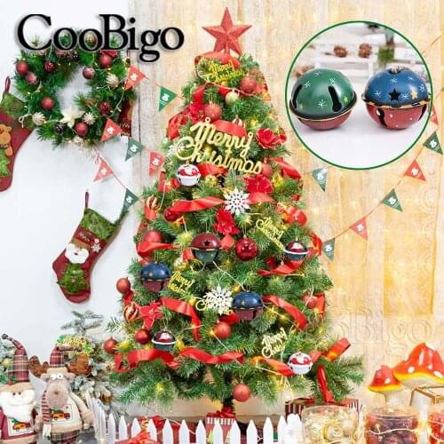 2pcs Bell Chimes Jingle Bells Pendants Hanging for Christmas Tree Home Decoration Ornaments Craft DIY Accessories 80mm 60mm