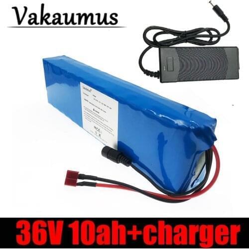 Vakaumus 36V 10ah Lithium Battery High Quality 18650 Pack 42V10000mah 10S 3P With 15A BMS For Electric Bicycle, Scooter+T Plug