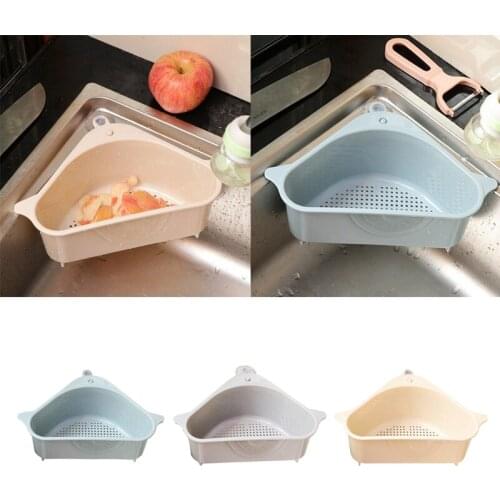 Multifunctional Corner Sink Drain Rack Shelf Suction Cup Sink Drain Basket Bowl Sponge Holder Kitchen Bathroom Storage Organizer