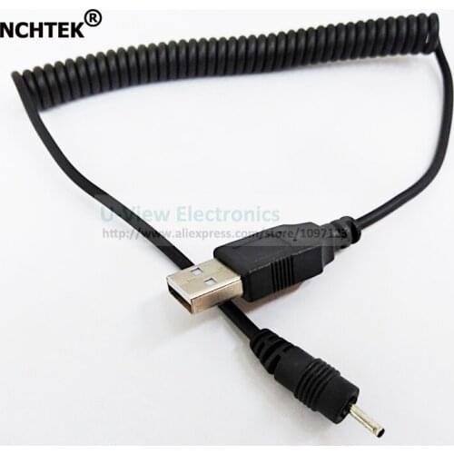 NCHTEK Straight DC 2.0*0.6MM Male to USB 2.0 A Male Plug Spring Coiled Power Extension Cable 1.5M/Free Shipping/2PCS