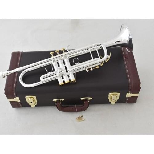 New Best Trumpet LT190S-85 Bb Trumpet gold plated Music instrument professional grade music Free two Mouthpiece and case