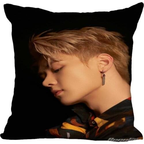New Custom KPOP KEANE NCT Pillowcases Printed Square Silk Pillowcase Home Decorative zipper Satin Pillowcases (One Side)