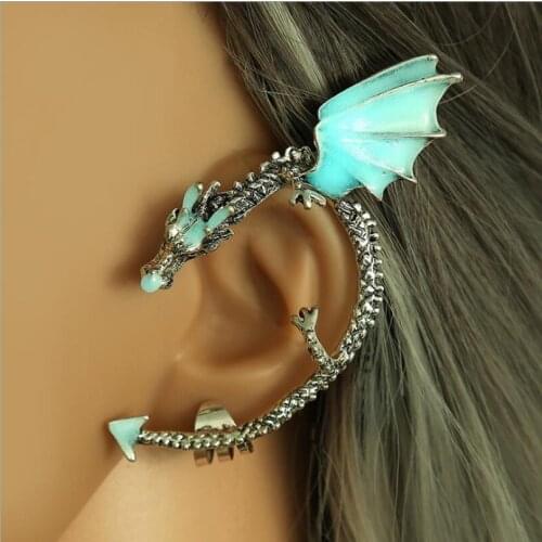 New luminous punk Feilong ear hook retro shiny Dragon ear alloy jewelry