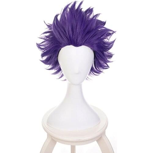 Boku no Hero Academia Shinsou Hitoshi Shinso Wig Cosplay Costume My Hero Academia Short Purple Wigs Synthetic Hair + Wig Cap
