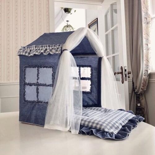 Portable Pet House Dog Cat Tent Kennels Four Seasons Usable Beds Nest With Pillow Removable Washable Pet Cushion For Puppy Cat