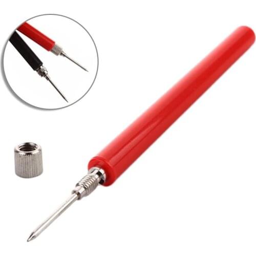 1 Pair 120mm Spring Test Probe Tips Insulated Test Hook Wire Connector for Multimeter Stainless Steel Needle Test Leads Pin