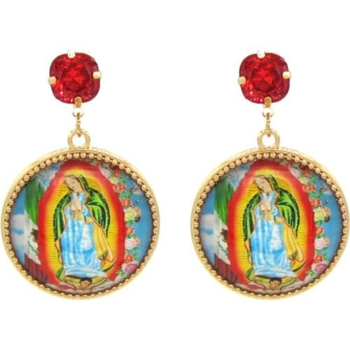 Zouchunfu Aretes Fashion New Jewelry Drop Angel Earrings For Women Dangle Oorbellen Round Pendant Big Earrings