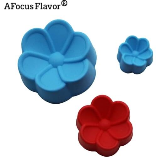 4 Pcs DIY Cake Decoration Tools Begonia Flower Silicone Muffin Cup Mold Cake Baking Tool Kitchen Cooking Mold Cupcake Stencil