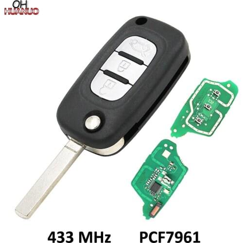 Folding Remote Key 3 Buttons 433MHZ With ID46 / PCF7961 Chip For Renault Clio Twingo Kango
