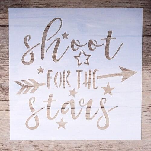 15 cm DIY Craft Stencils For Walls Painting Scrapbooking Stamping Album Decorative Embossing Paper Cards, Shoot for the Stars