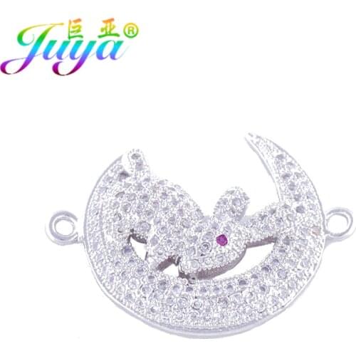 Juya DIY Jewelry Compomemts Easter Bunny Moon Connectors Accessories For Women Earrings Bracelet Necklace Jewelry Making