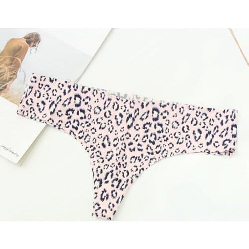 Womens sexy thong one-piece seamless thong fashion leopard print low-rise shorts shorts T-shaped briefs Triangle Panties S19201