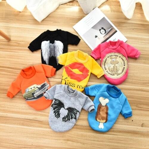 Winter Warm Dog Clothing Cartoon Printing Jacket Cute Kitten Coat French Bulldog Puppy Pet Hoodie For Small Dog Two Feet Clothes