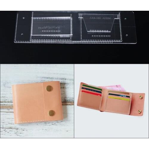 1set 9.2*11.5*2cm Acrylic DIY folded leather wallet template leather sewing pattern