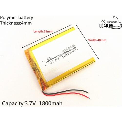 1pcs/lot 3.7V 1800mAh 404865 Lithium Polymer Li-Po li ion Rechargeable Battery cells For Mp3 MP4 MP5 GPS PSP mobile bluetooth