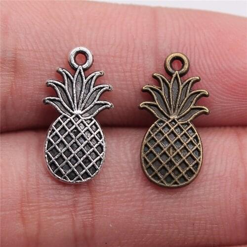 10pcs 17x9mm Vintage Pineapple Pendants Charm 2 Colors Pineapple Pendants Charm Pineapple
