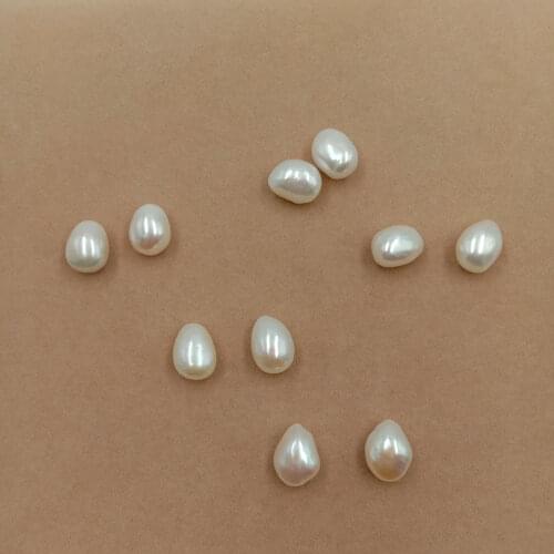 2 pcs in paired width 11-12 mm baroque pearl beads,100% nature freshwater pearl with baroque shape-half hole drilled