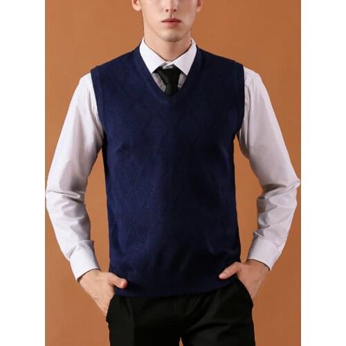 2021 New Fashion Mens Vest Winter Men Sleeveless Sweater Vest Casual Knitted V-neck Casual Brand Clothing Asian Size 3XL