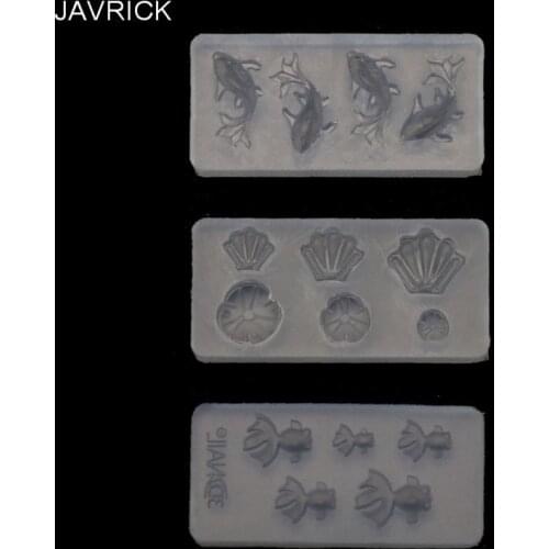 3Pc Mini Size Goldfish Lotus Leaf Earrrings Water Dag DIY Resin Jewelry Mold Kit