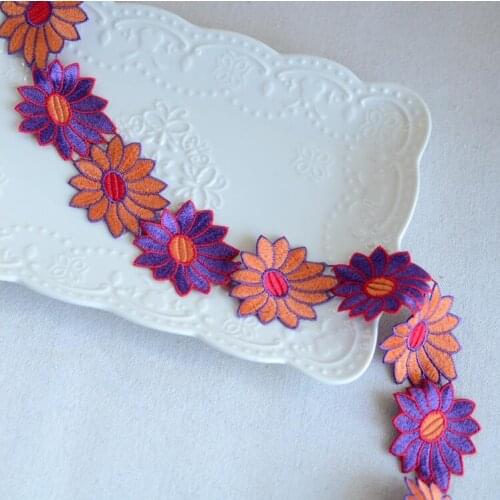 5 Meters Per Lot 4.8CM Width Colorful Women Wedding Dress Lace Flower Lace Trims Fabric