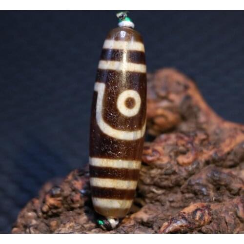 AL Treasure Magic Power Tibetan old Agate 2 Eye 4 Line dZi Bead Amulet Fit For Making Bracelet Talisman Timestown UPD22Asw