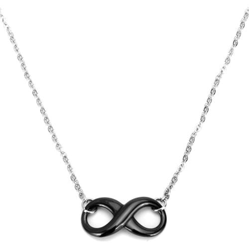 Infinity Symbol Shaped Necklace Pendants Black White Number 8 Smooth Ceramic Charm Necklaces Simple Exquisite Jewelry Statement