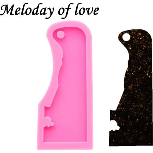 Shiny Delaware state keychain molds for keychains DIY epoxy model resin keychain mold silicone rubber DY0204