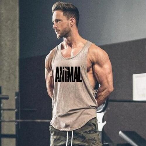 Brand Cotton Bodybuilding clothing Fitness Tank Tops Men Stringer Singlet Letters Printed Shirt Workout Vest gyms Undershirt