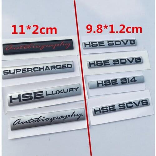 For Land Range Rover VELAR Discovery SV Autobiography HSE Luxury SCV6 SDV6 SDV8 Si4 Bar Badge SPORT Emblem Car Trunk Sticker