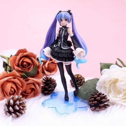17cm Japan Anime Black Clothes Purple Hair Sakura Action Figures Model Pvc Collecting Girl Gifts Desktop Decor Toy for Kids Gift