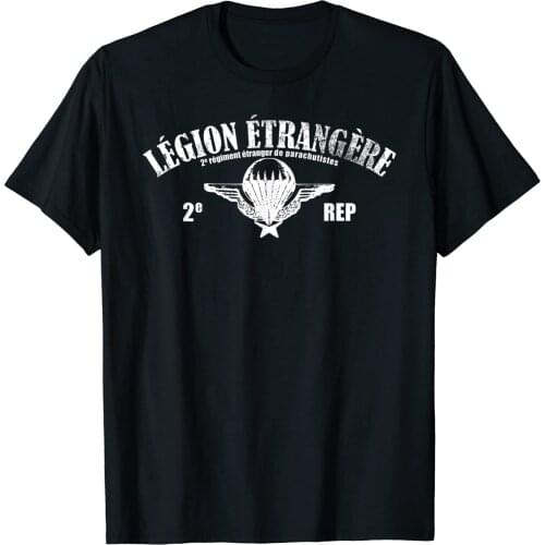 Foreign Legion Paratrooper Men T-shirt 2 Rep Army Special Force Mens T Shirts Short Casual 100% COTTON O-Neck TShirts
