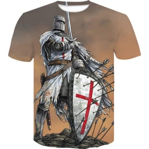 2021 New Knights Templar t shirt Military tshirt Men Women Casual Streetwear hip hop clothes harajuku Tops tee shirt oversize