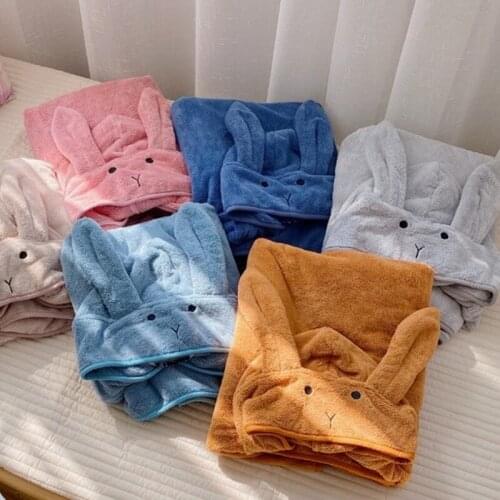 Baby Robe Cartoon Hoodies Rabbit Cloak Girl Boys Sleepwear Bath Towels Kids Soft Bathrobe Pajamas for Children Clothing Costumes
