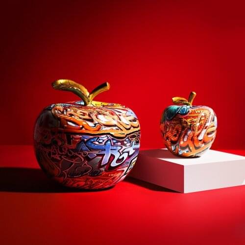 Nordic Home Decor Abstract Apple Figurine Fruit Miniature Room Decoration Office Accessories Living Room Table Decor Ornaments