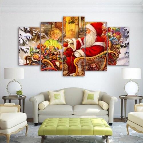 Full Square Drill 5D DIY Diamond Painting Christmas Santa Claus 5pcs/set 3D Embroidery Cross Stitch Mosaic home Decor