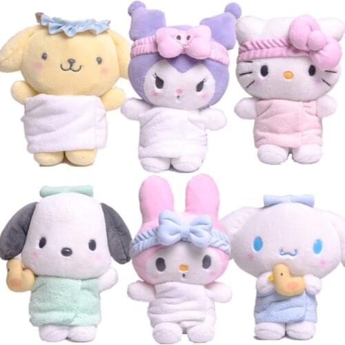 10-20CM Kawaii Doll Cute Sanrio Plush Toy My Melody Kitty Cat Cinnamonroll Stuffed Cartoon Animals Soft Stuffed Pendant Kids Toy