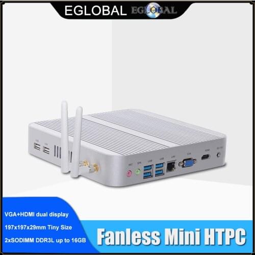 Eglobal 2017 Kaby Lake Mini PC Windows 10 Intel Core i3 5005U i5 4200U HTPC Computer Intel HD Graphics 4K HDMI VGA Thin Client