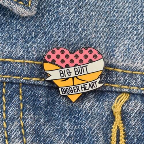 Cartoon Sexy Big Butt Bigger Heart Brooch Enamel Pins bag Hat Shirt accessories Button Badge Lover fashion Jewelry Gifts friend